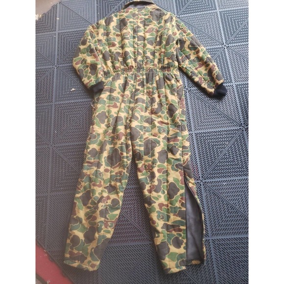 Vintage Duck Hunting Camo Coveralls Overalls Insulated Made In USA large - Picture 5 of 5